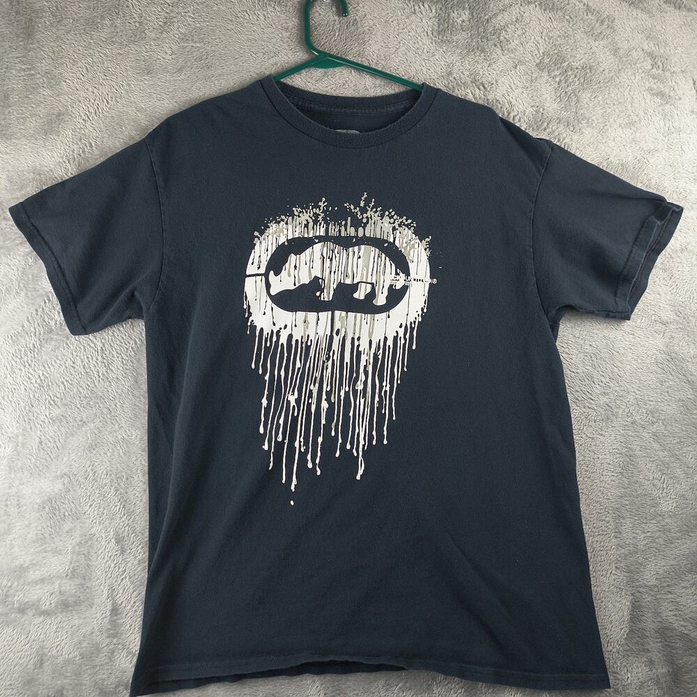 Ecko Unltd Black Logo T-Shirt Men’s L Rhino Graphic Tee Streetwear Cotton